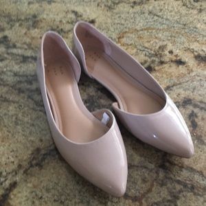 a new day Nude Patent Pointed Toe Flats